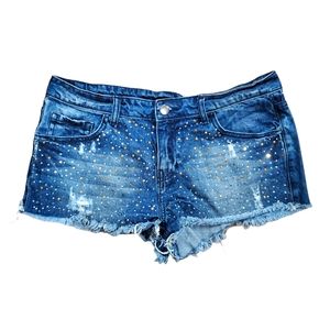 FOREVER 21 Shorts Distressed Studded Cut Off Denim